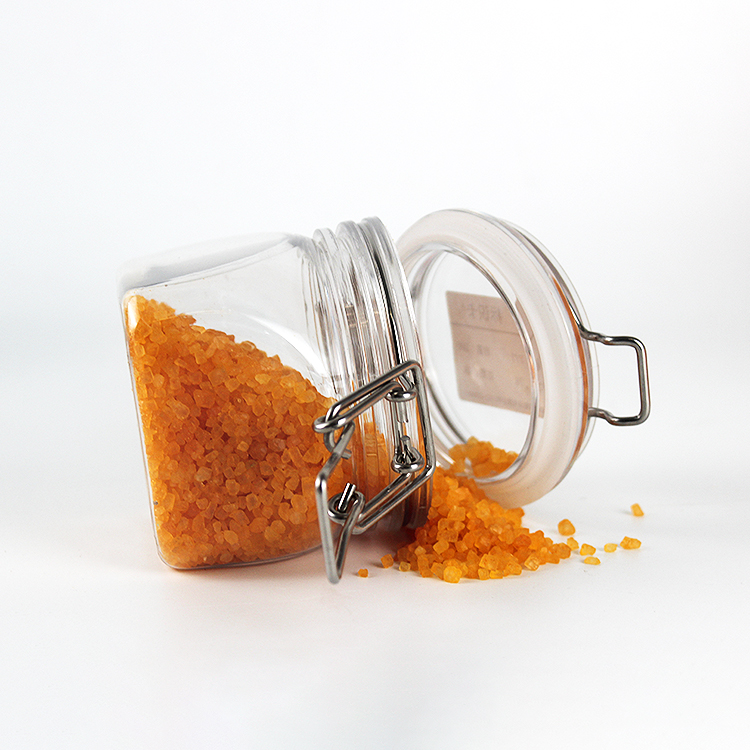 150ml 200ml 250ml 500ml Customized Empty Clear Square Transparent Food Packing Storage Metal Clip Top Plastic Airtight Jar