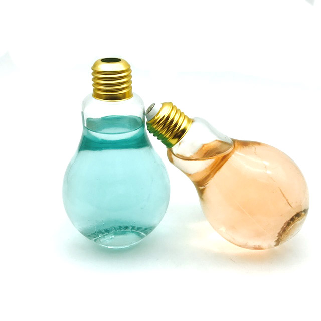 150ml 200ml 250ml beverage milk bulb shaped glass jar/ light bulb bottle with lids straw