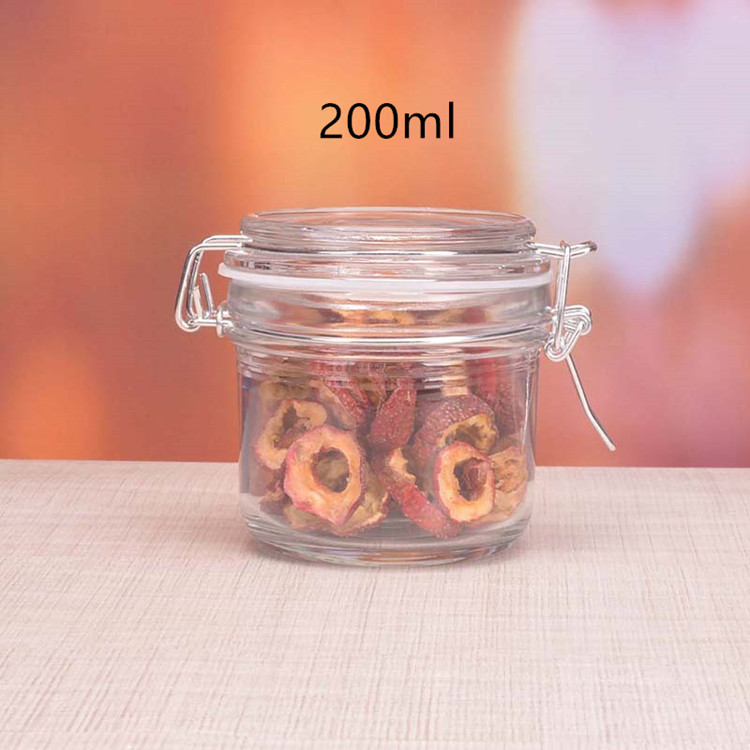 150ml 200ml 280ml empty sealed glass food container jar with clip top lid