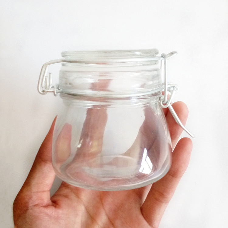 150ml 200ml 280ml empty sealed glass food container jar with clip top lid