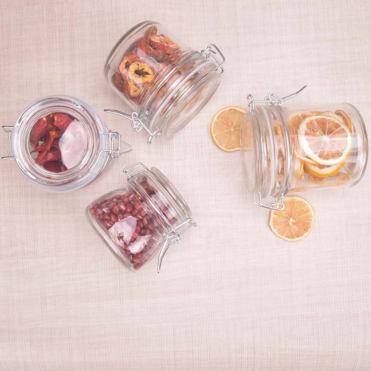 150ml 200ml 280ml empty sealed glass food container jar with clip top lid