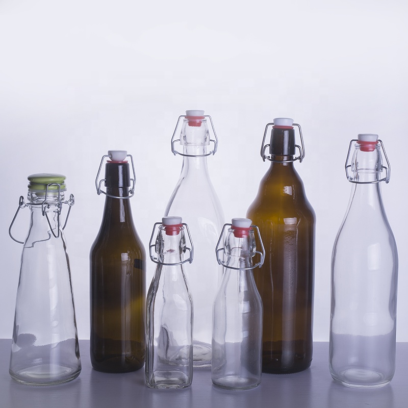 150ml 200ml 300ml 500ml 1l 1000ml swing top buckle sealed glass bottles