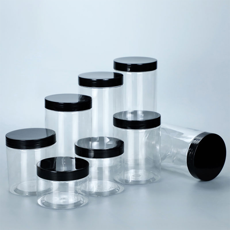 150ml 200ml 300ml 500ml 600ml 800ml 1000ml Wholesale large capacity food grade pet plastic storage jar cosmetic jars