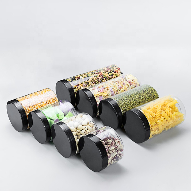 150ml 200ml 300ml 500ml 600ml 800ml 1000ml Wholesale large capacity food grade pet plastic storage jar cosmetic jars