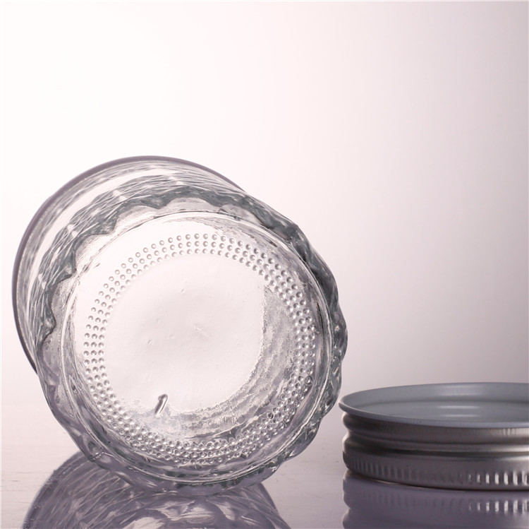 150ml 200ml 380ml 500ml Glass Cylinder Mason Jar Food Canning Packaging Glass Jar for Jam Honey Juice Pickle with Metal Lid