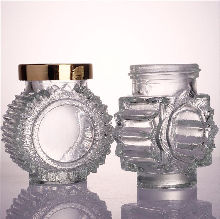 150ml 200ml 380ml 500ml Glass Cylinder Mason Jar Food Canning Packaging Glass Jar for Jam Honey Juice Pickle with Metal Lid