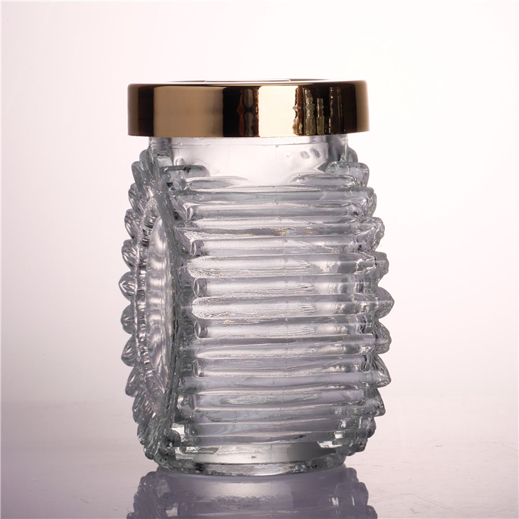 150ml 200ml 380ml 500ml Glass Cylinder Mason Jar Food Canning Packaging Glass Jar for Jam Honey Juice Pickle with Metal Lid