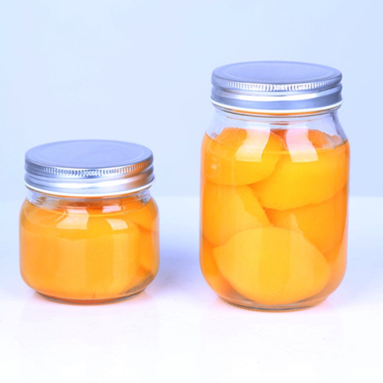 150ml 200ml 380ml 500ml Glass Mason Jar Food Canning Packaging Glass Jar for Jam Honey Juice Pickle with Metal Lid