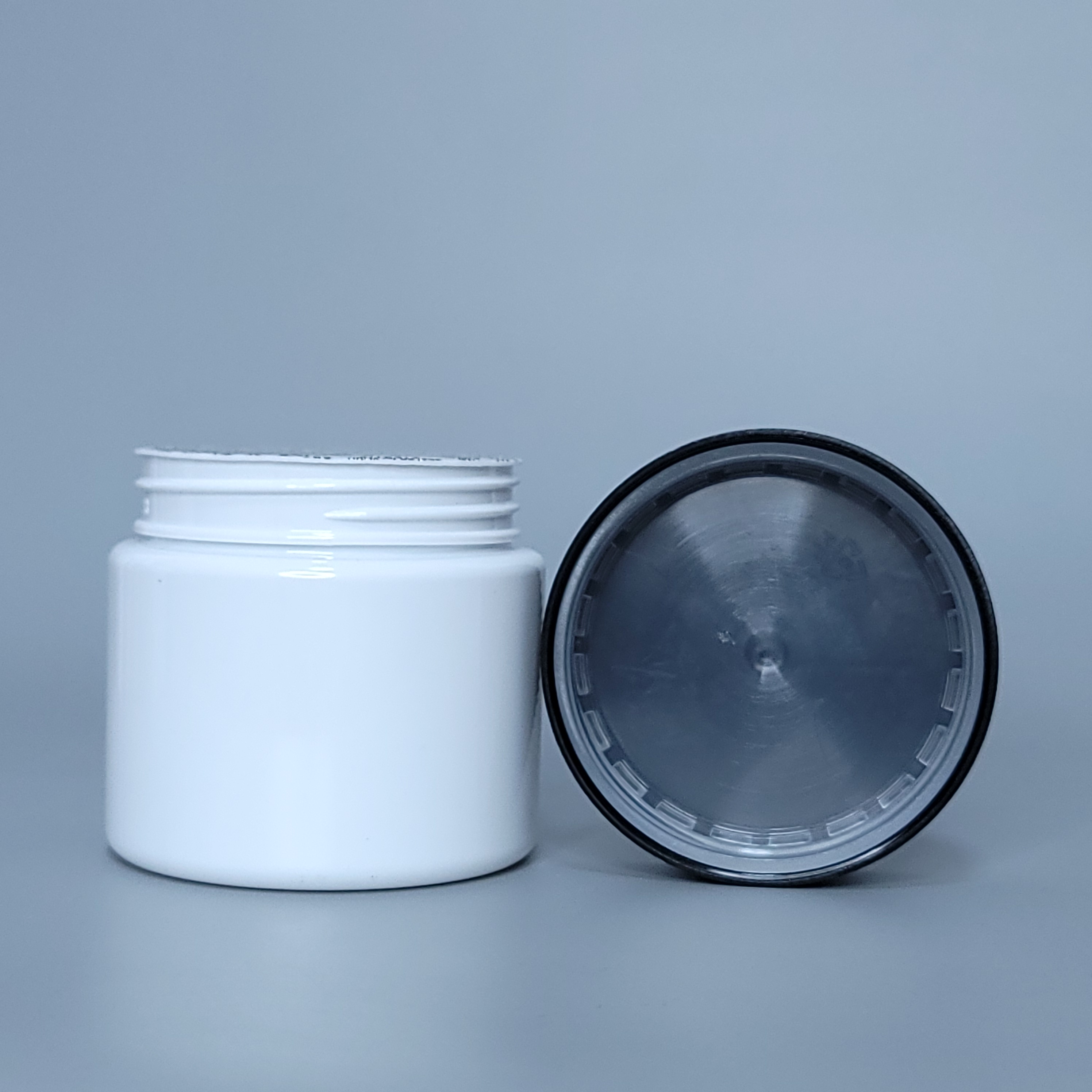 150ml 200ml white plastic jar with double thicker layer cover