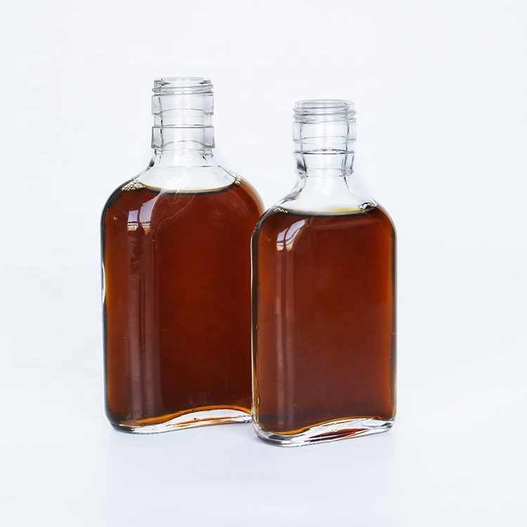 150ml 200ml wholesale Flat flask empty whisky wine glass bottle for liquor cold brew coffee