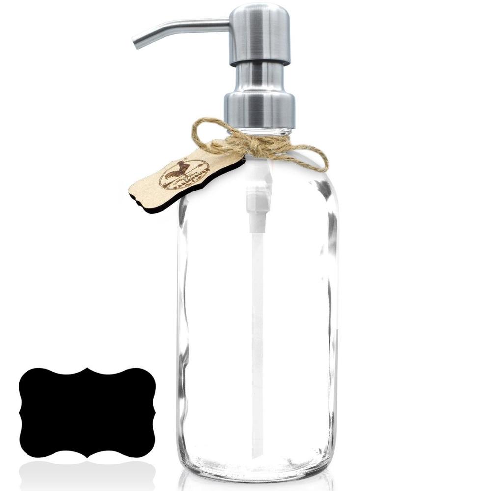 150ml 200ml100ml 300ml Empty Pump Glass Bottle Lotion Shampoo Liquid Soap Wash Water Nozzles Glass Mason Jar Spray Bottle 500ml