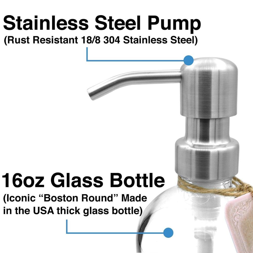 150ml 200ml100ml 300ml Empty Pump Glass Bottle Lotion Shampoo Liquid Soap Wash Water Nozzles Glass Mason Jar Spray Bottle 500ml