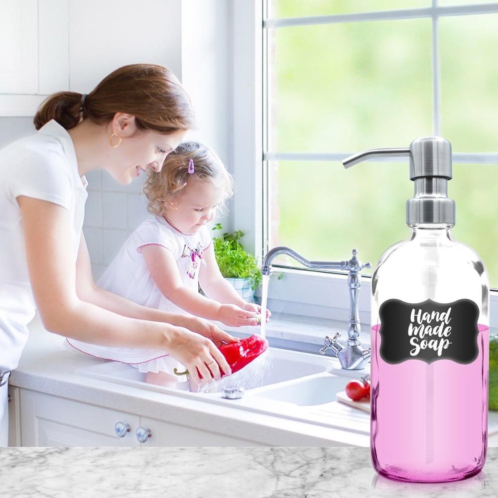 150ml 200ml100ml 300ml Empty Pump Glass Bottle Lotion Shampoo Liquid Soap Wash Water Nozzles Glass Mason Jar Spray Bottle 500ml