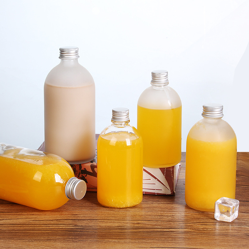 150ml 250ml 350ml 500ml Empty Small Mouth Clear Frosted Boston Round Beverage Juice kombucha Glass Bottle