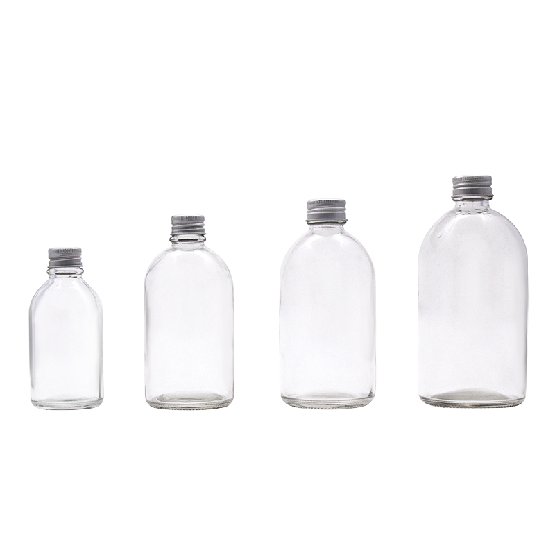 150ml 250ml 350ml 500ml Empty Small Mouth Clear Frosted Boston Round Beverage Juice kombucha Glass Bottle