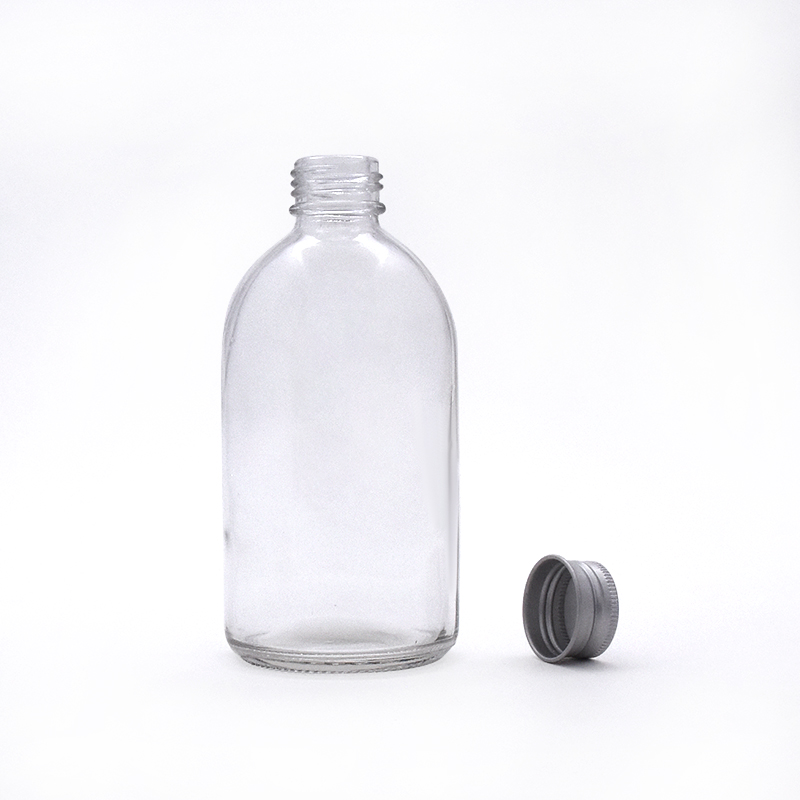 150ml 250ml 350ml 500ml Empty Small Mouth Clear Frosted Boston Round Beverage Juice kombucha Glass Bottle