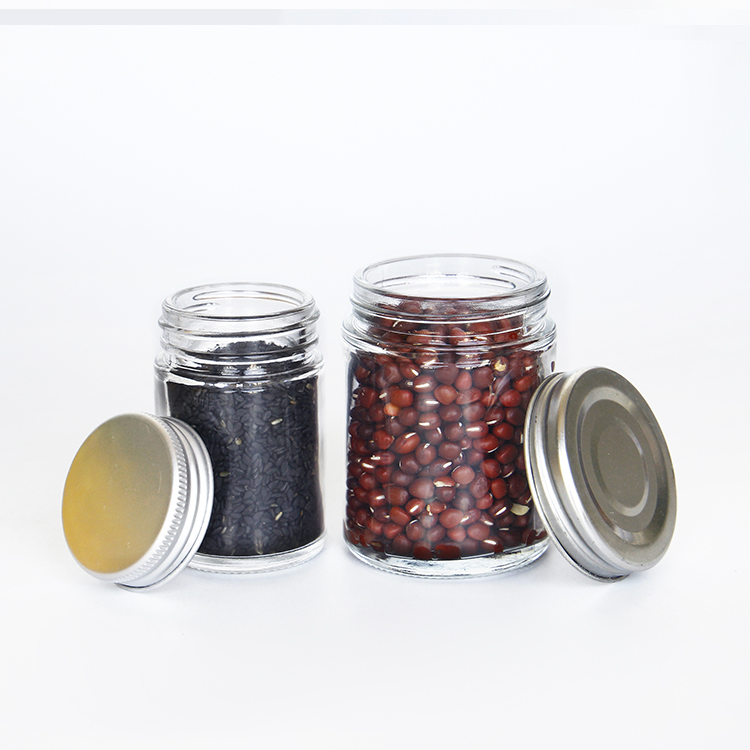 150ml 250ml 350ml Food Glass Container With Silver Screw Lid