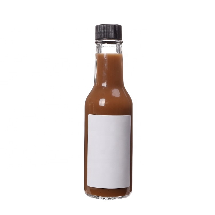 150ml 250ml Clear woozy glass hot sauce bottle 5 oz 8oz with screw lid