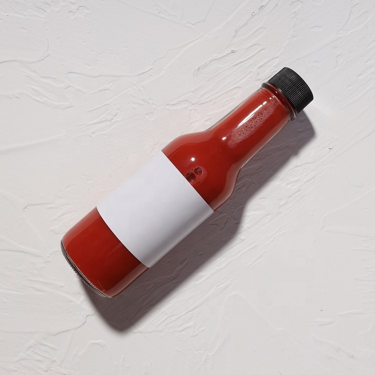 150ml 250ml Clear woozy glass hot sauce bottle 5 oz 8oz with screw lid