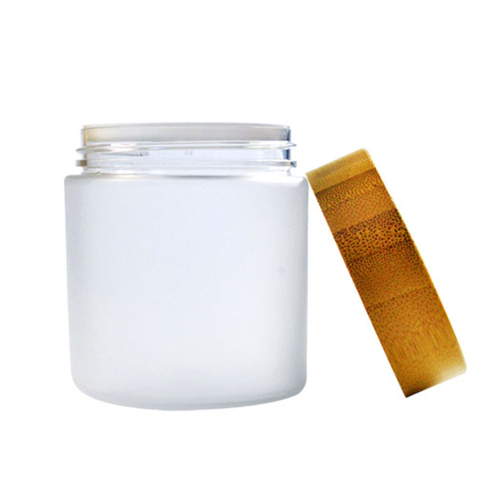 150ml 250ml matte clear jar pet plastic with bamboo lid for skincare cream frosted plastic jar new arrival