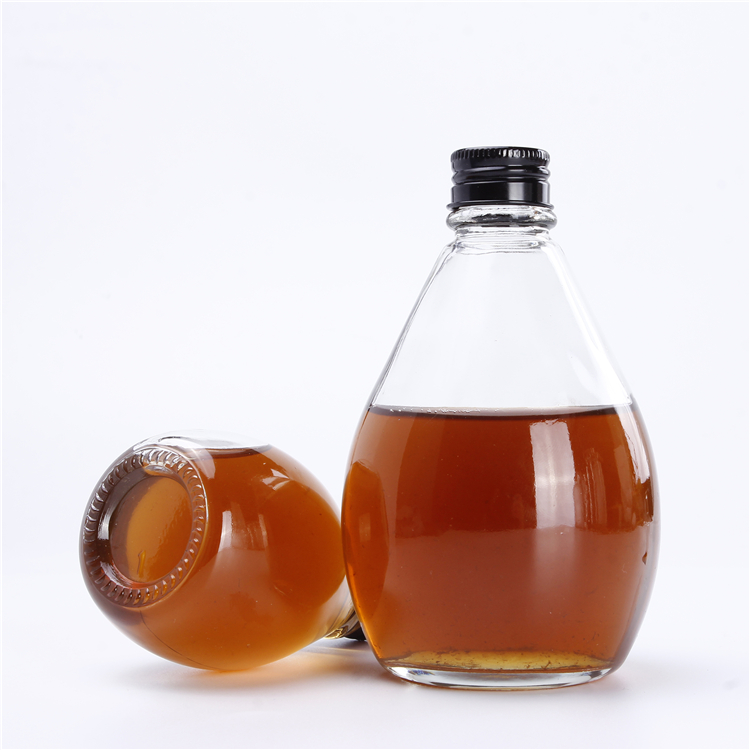 150ml 280ml 300ml 500ml Light Bulb Shape Glass Bottle With Screw Cap Frosted Flint Type With Juice Beverage