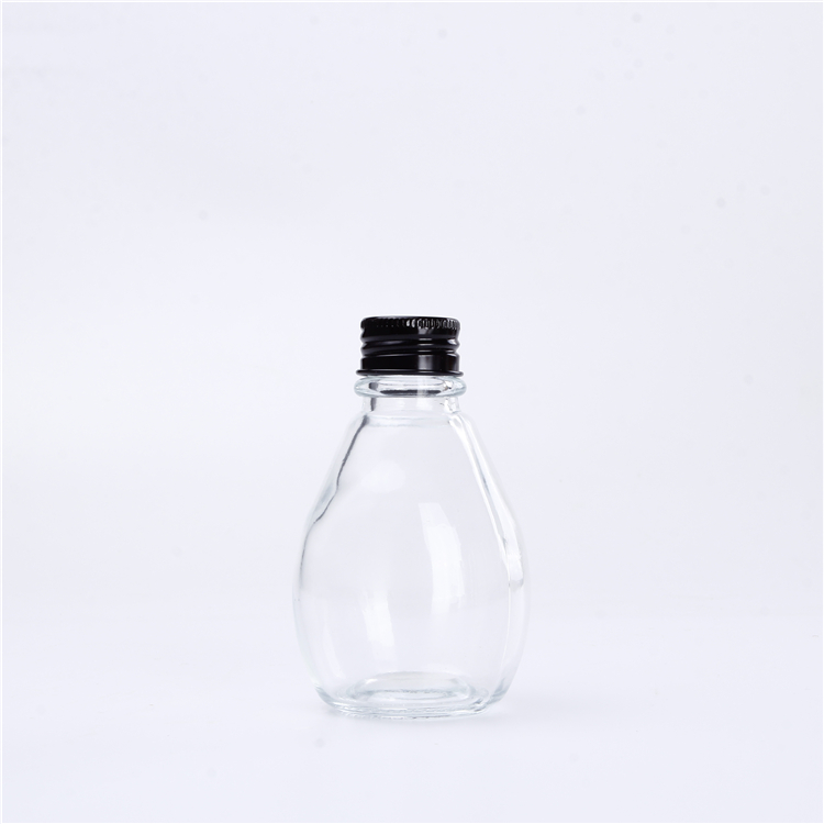150ml 280ml 300ml 500ml Light Bulb Shape Glass Bottle With Screw Cap Frosted Flint Type With Juice Beverage