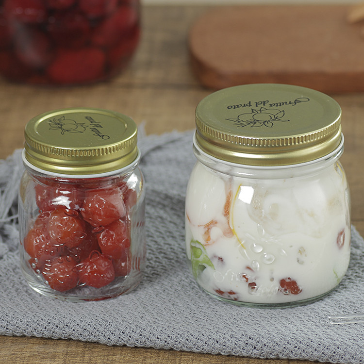 150ml 300ml 500ml 1000ml food grade clear carved glass mason jar for pickle