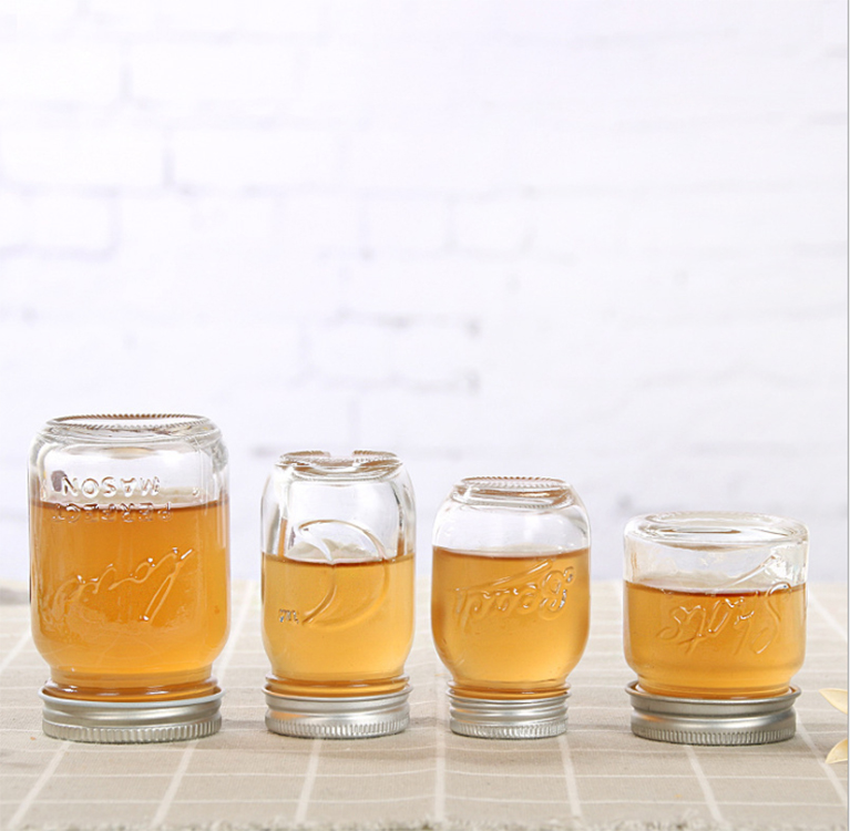 150ml 300ml 500ml 1000ml round glass mason bee honey storage jars with screw cover
