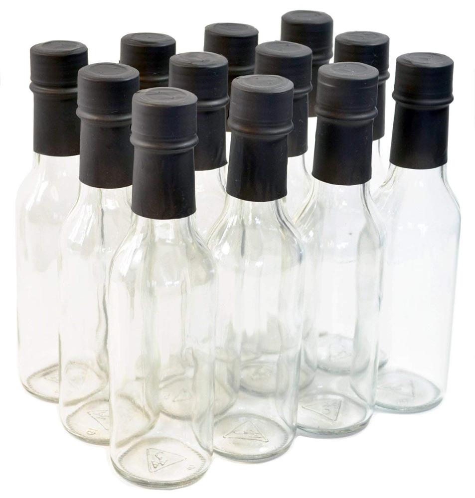 150ml 300ml narrow neck Hot Glass Sauce Woozy Bottle with screw caps and inner plug