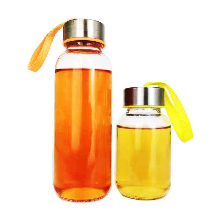 150ml 300ml wholesale glass drinking mineral smart sports water bottles mini bubble tea glass bottles with color lid