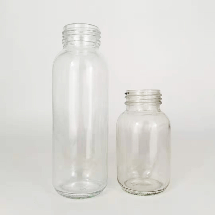150ml 300ml wholesale glass drinking mineral smart sports water bottles mini bubble tea glass bottles with color lid