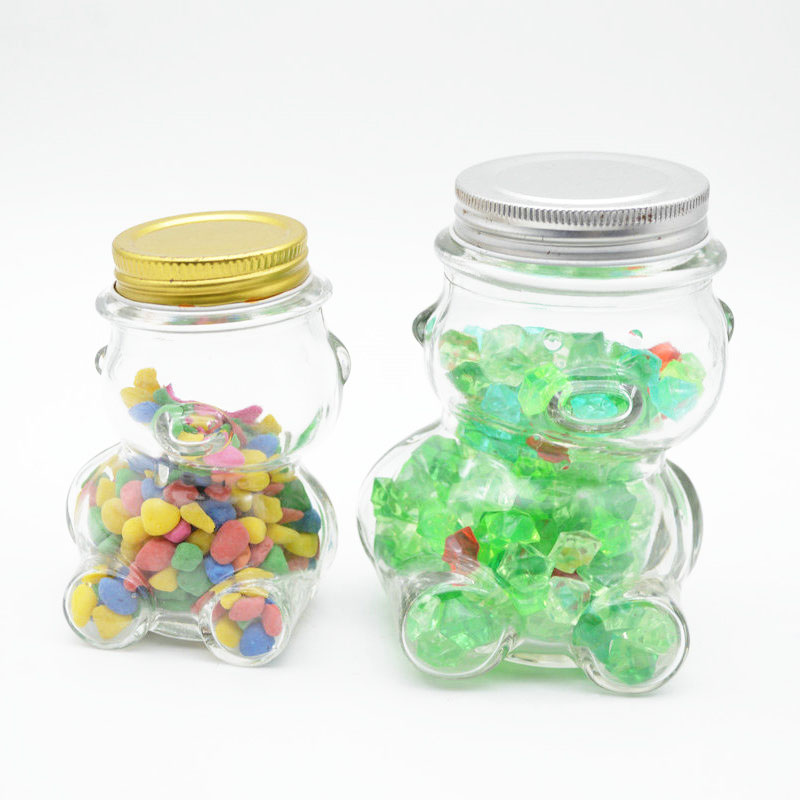 150ml 320ml Glass Honey Bear Jars with Aluminium  Lids  for Honey, Candles and other Crafts