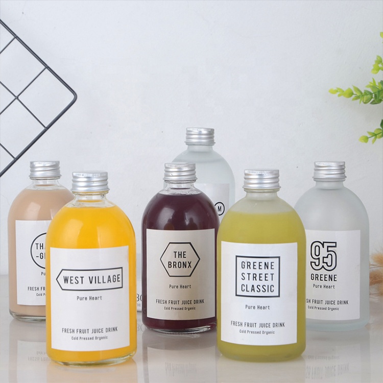 150ml 350ml 500ml Empty Clear Frosted Alcoholic Beverage Syrup Juice Kombucha Coffee milk Boston Round Glass Bottles 250ml