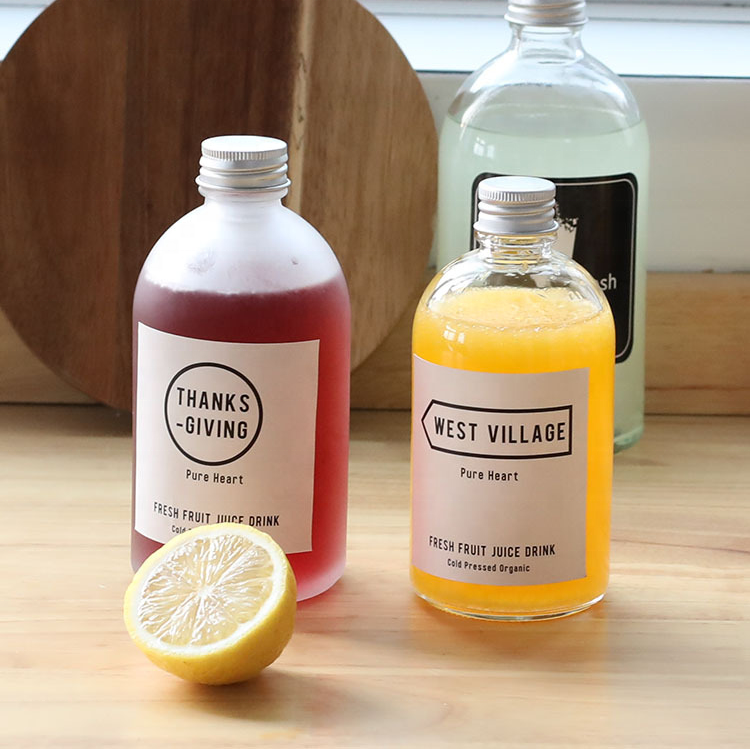 150ml 350ml 500ml Empty Clear Frosted Alcoholic Beverage Syrup Juice Kombucha Coffee milk Boston Round Glass Bottles 250ml