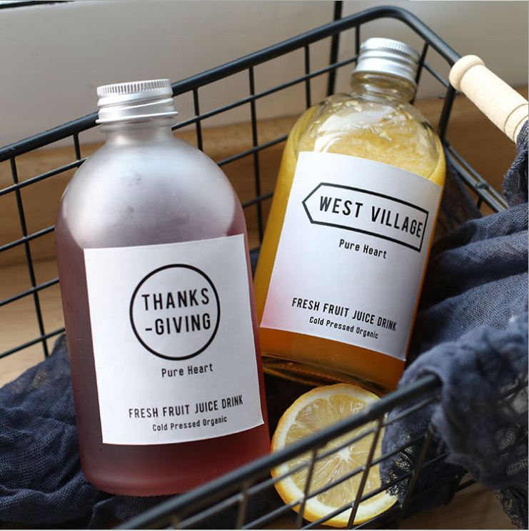 150ml 350ml 500ml Empty Clear Frosted Alcoholic Beverage Syrup Juice Kombucha Coffee milk Boston Round Glass Bottles 250ml