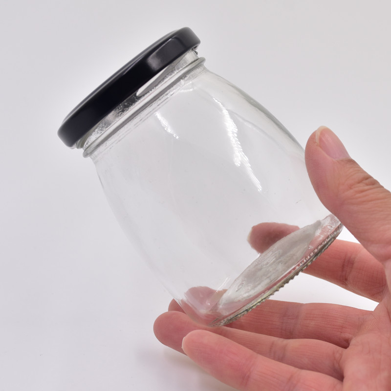 150ml 5 oz clear screw cap yogurt containers mousse milk pudding jar for oven baking heat resisting glass bottle with metal lids