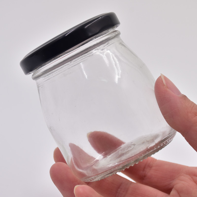 150ml 5 oz clear screw cap yogurt containers mousse milk pudding jar for oven baking heat resisting glass bottle with metal lids