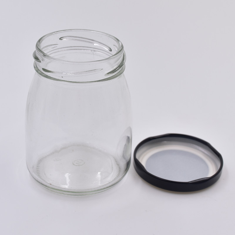150ml 5 oz clear screw cap yogurt containers mousse milk pudding jar for oven baking heat resisting glass bottle with metal lids