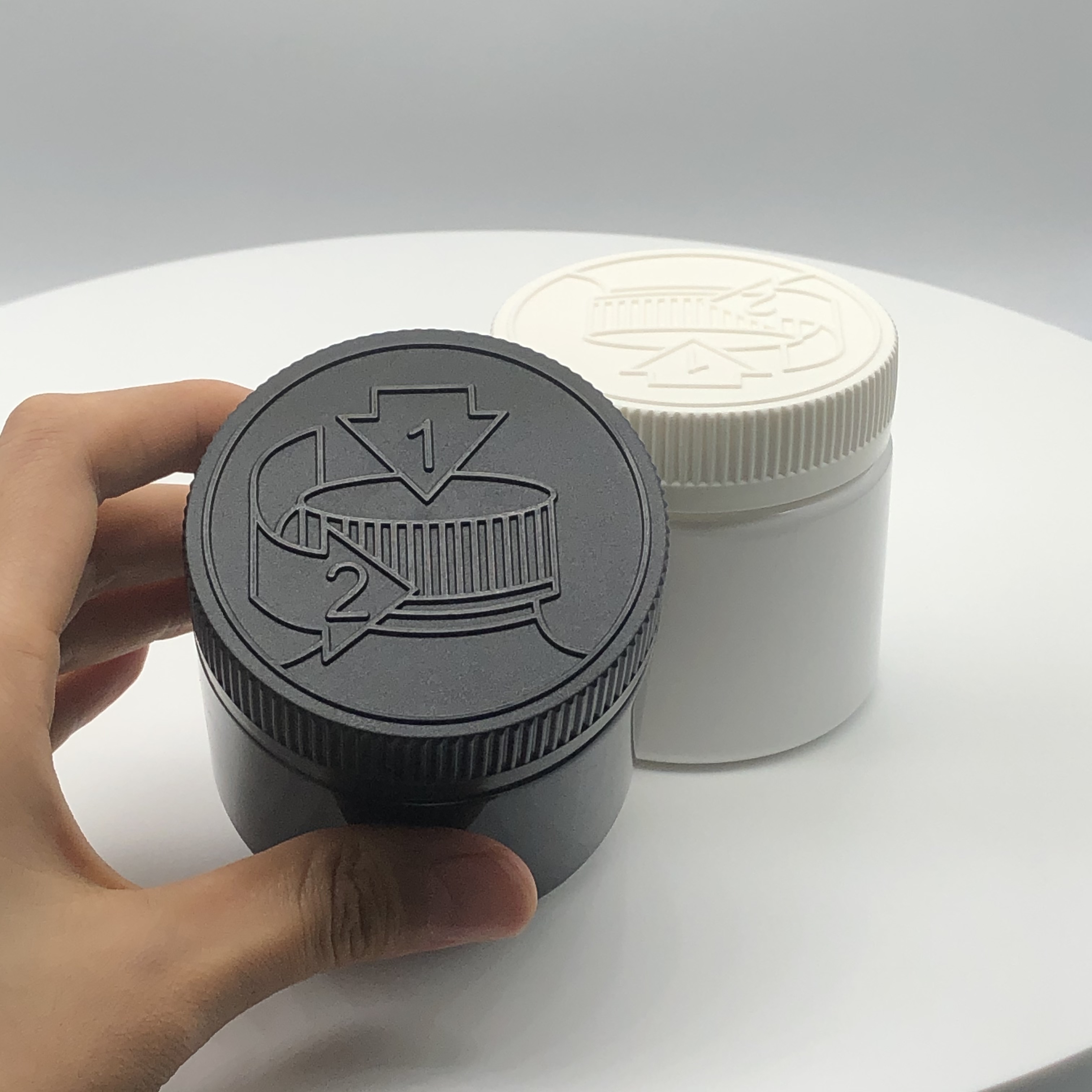 150ml/5oz CRC PET Jar Childproof PET jar Plastic Cylinder Medicine Pharma Jar Opaque color with Press Cap Wholesale
