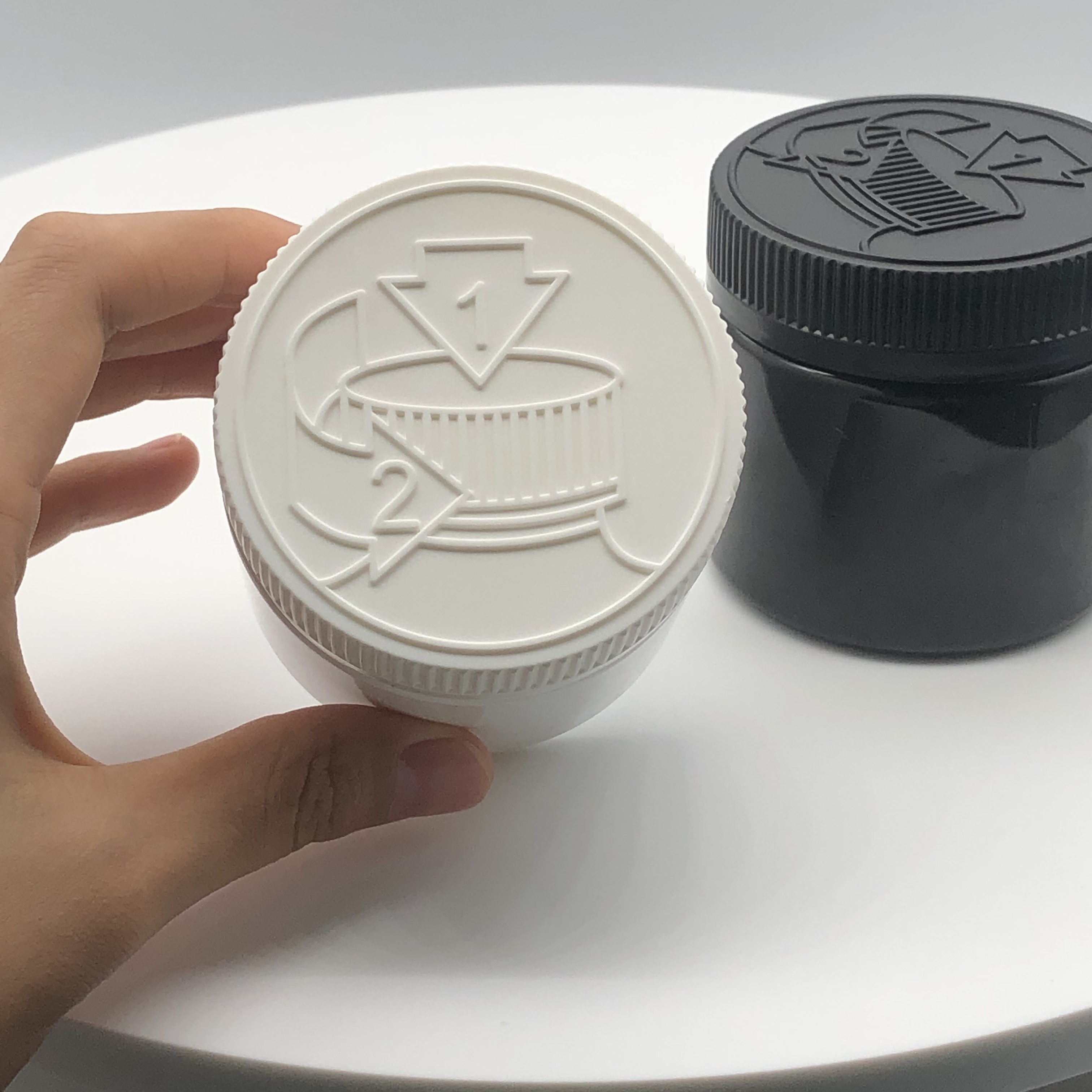 150ml/5oz CRC PET Jar Childproof PET jar Plastic Cylinder Medicine Pharma Jar Opaque color with Press Cap Wholesale