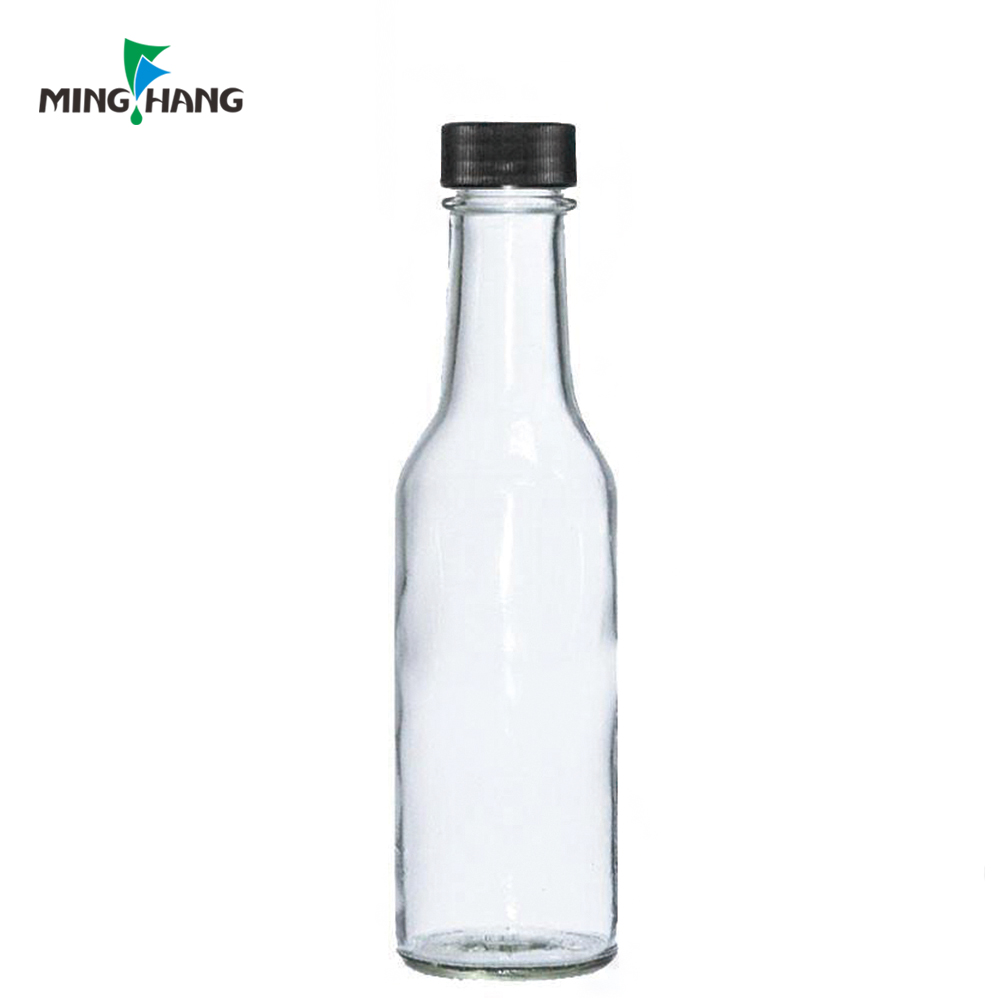 150ml 5oz Cheap Empty Hot Sauce Woozy Spice Chili Glass Bottle With Leak Proof Black Cap