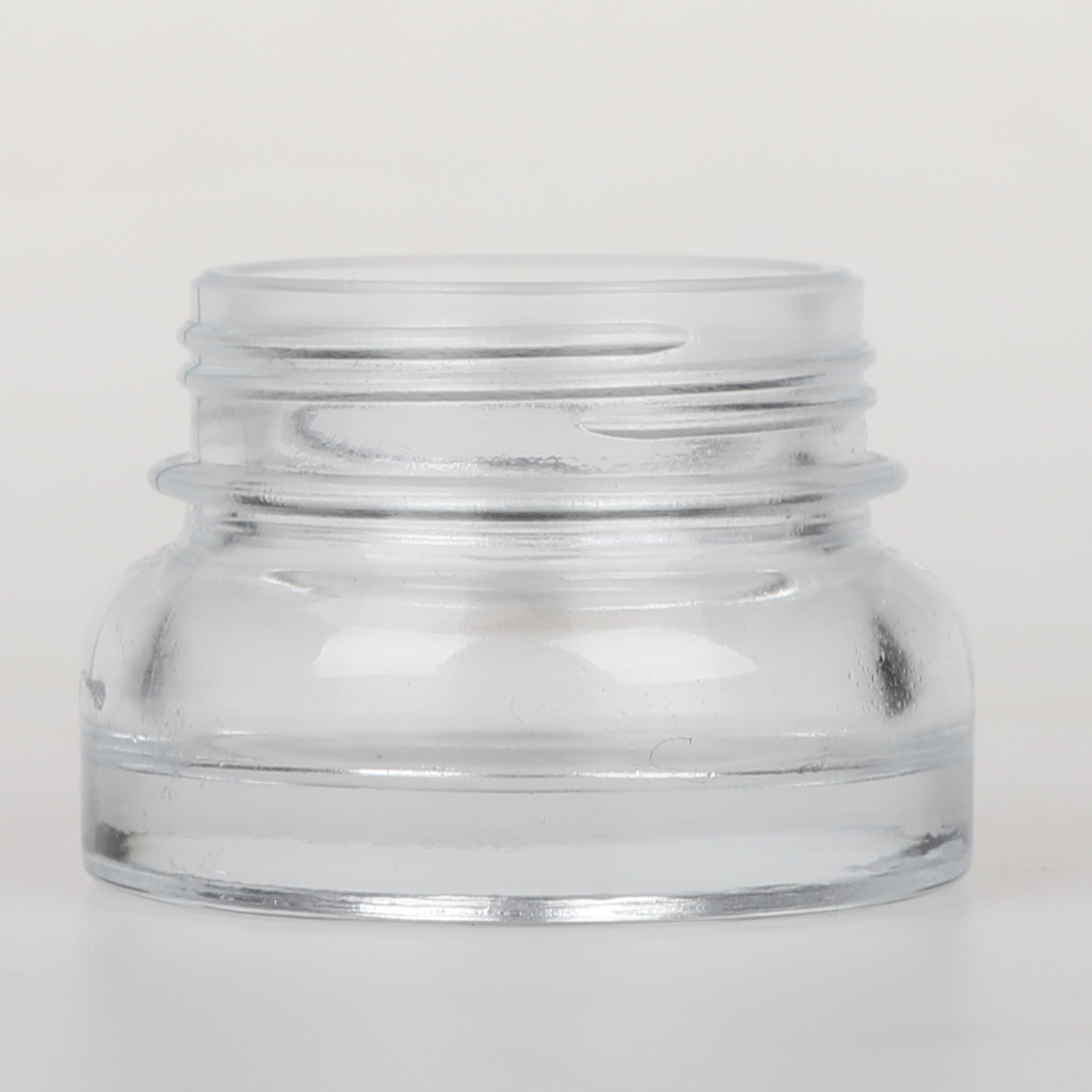 150ml 5oz factory OEM logo cosmetic jar for face scrub cream round clear glass CBD rosin wax storage jar without CR plastic caps