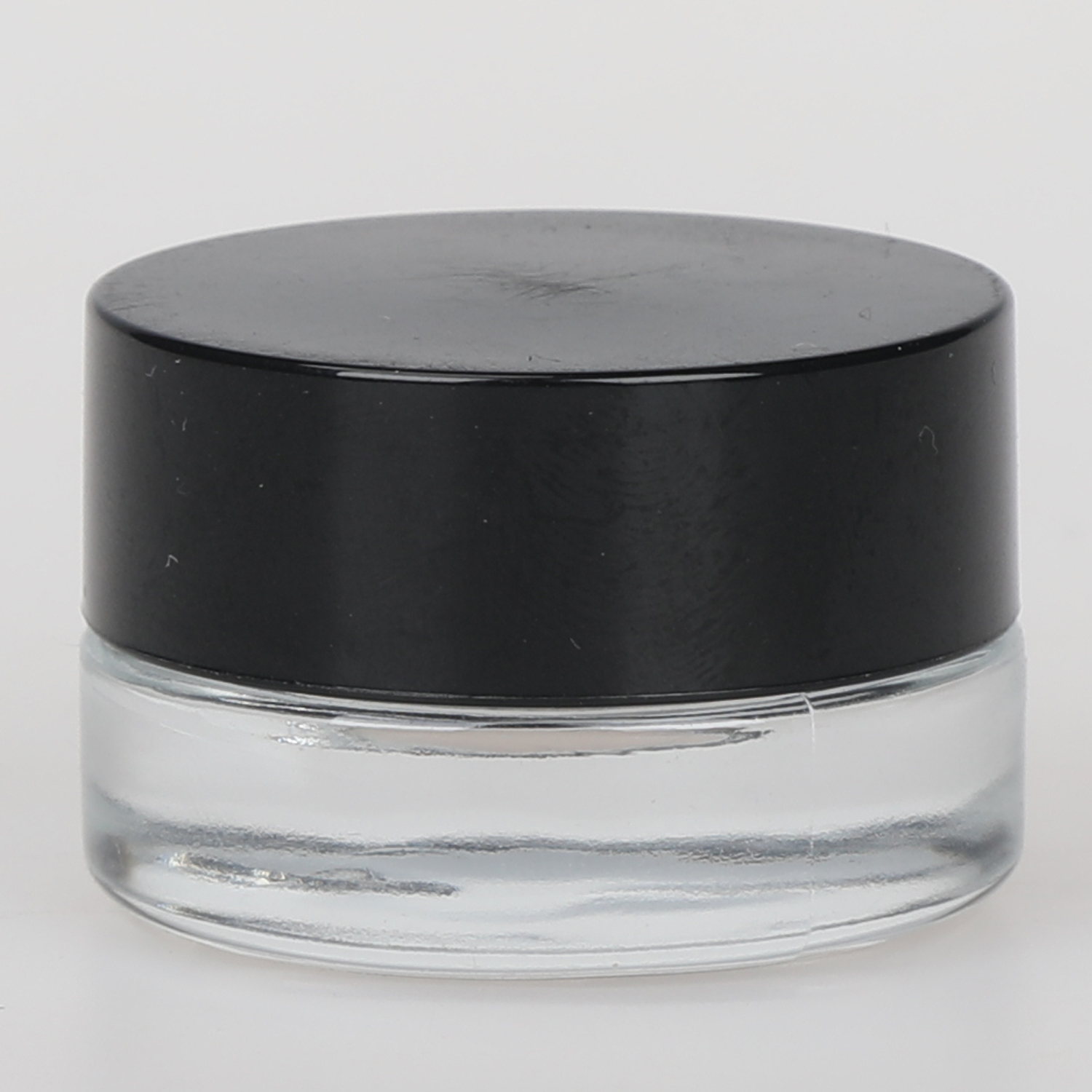 150ml 5oz factory OEM logo cosmetic jar for face scrub cream round clear glass CBD rosin wax storage jar without CR plastic caps