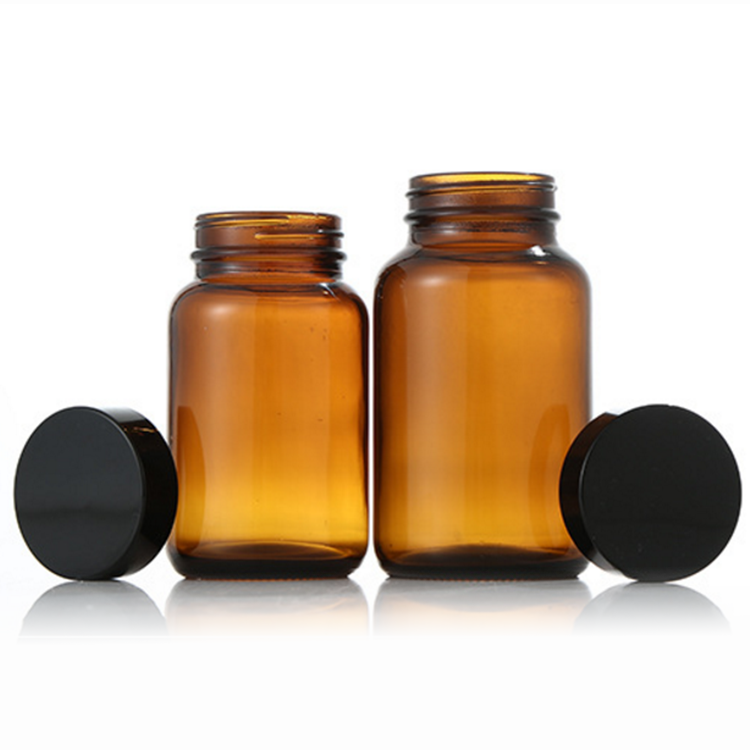 150ml Amber Packer Glass Wide Mouth Pill Bottle for Medicine Use
