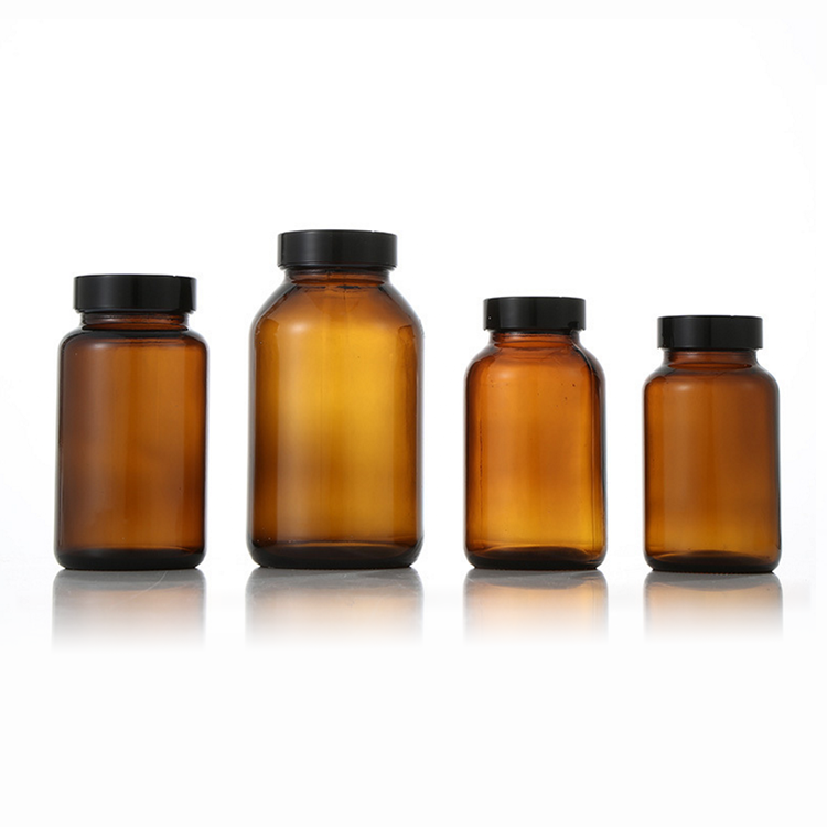 150ml Amber Packer Glass Wide Mouth Pill Bottle for Medicine Use