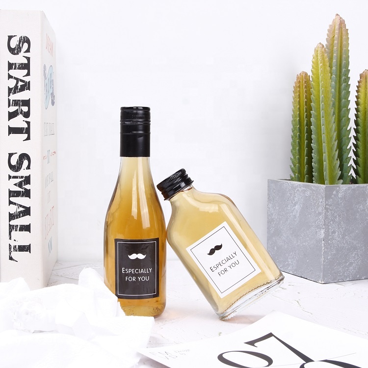 150ml Big belly small empty mini glass liquor bottle with deep aluminum lid