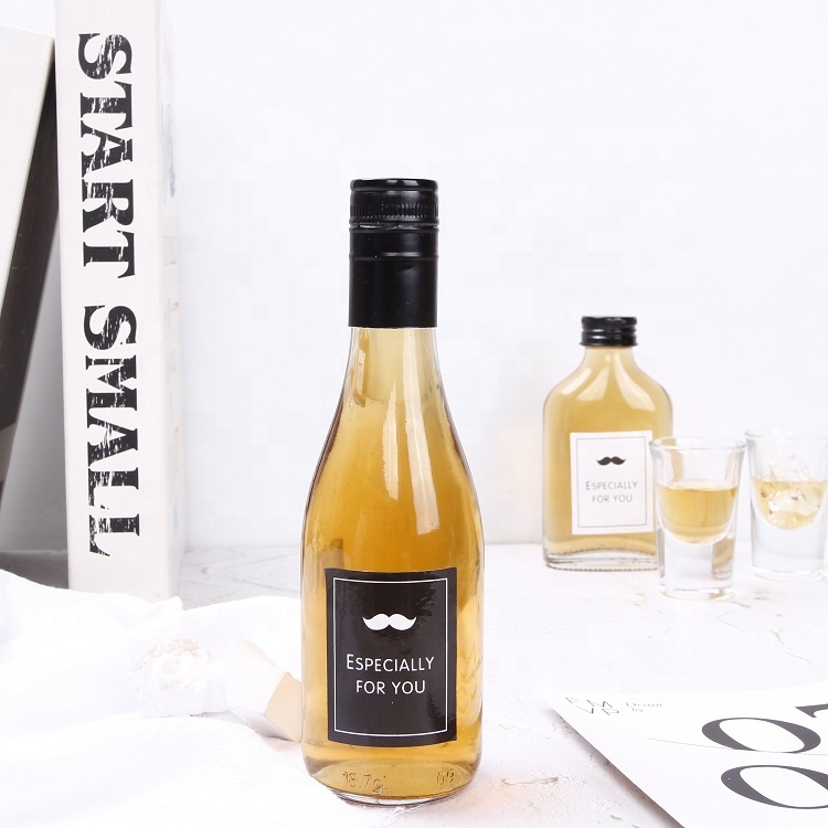 150ml Big belly small empty mini glass liquor bottle with deep aluminum lid