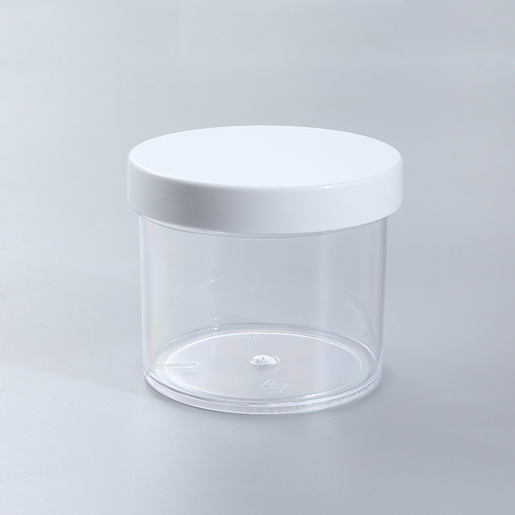 150ml Clear White Wide-mouth Empty PS Container Plastic Cosmetic Jars With Lids For Face Cream