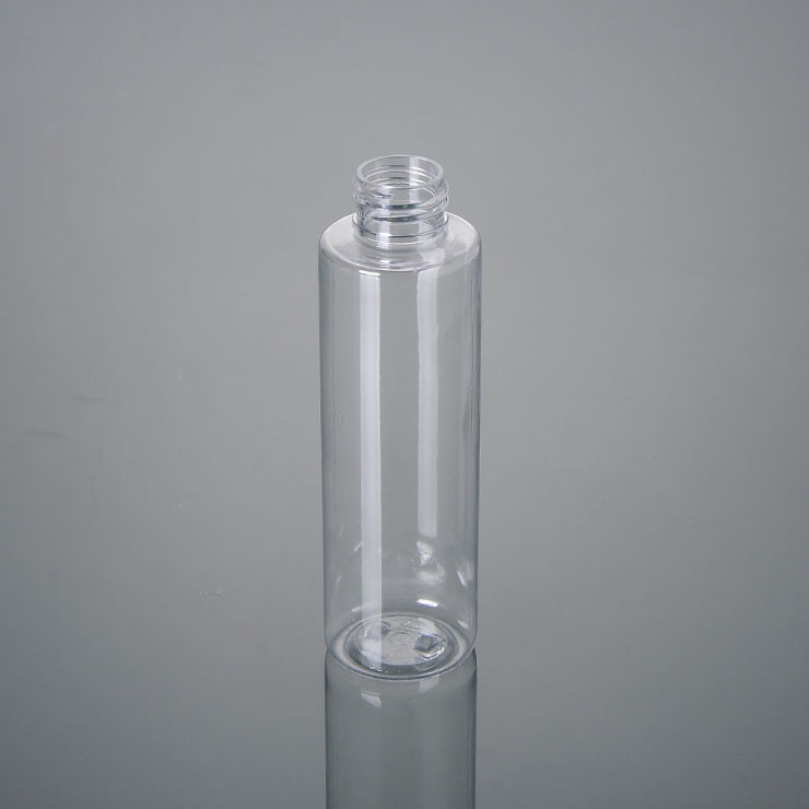 150ml Cylinder Clear Empty Pharma PET Bottles with White PP Lotion Pump 24/410
