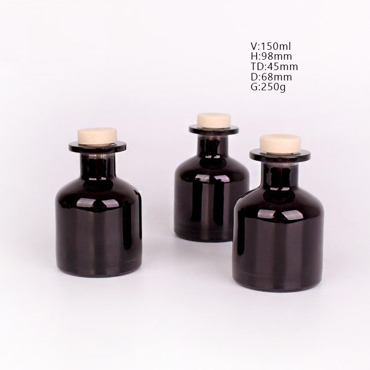 150ml Cylinder amber glass aroma bottle with stopper